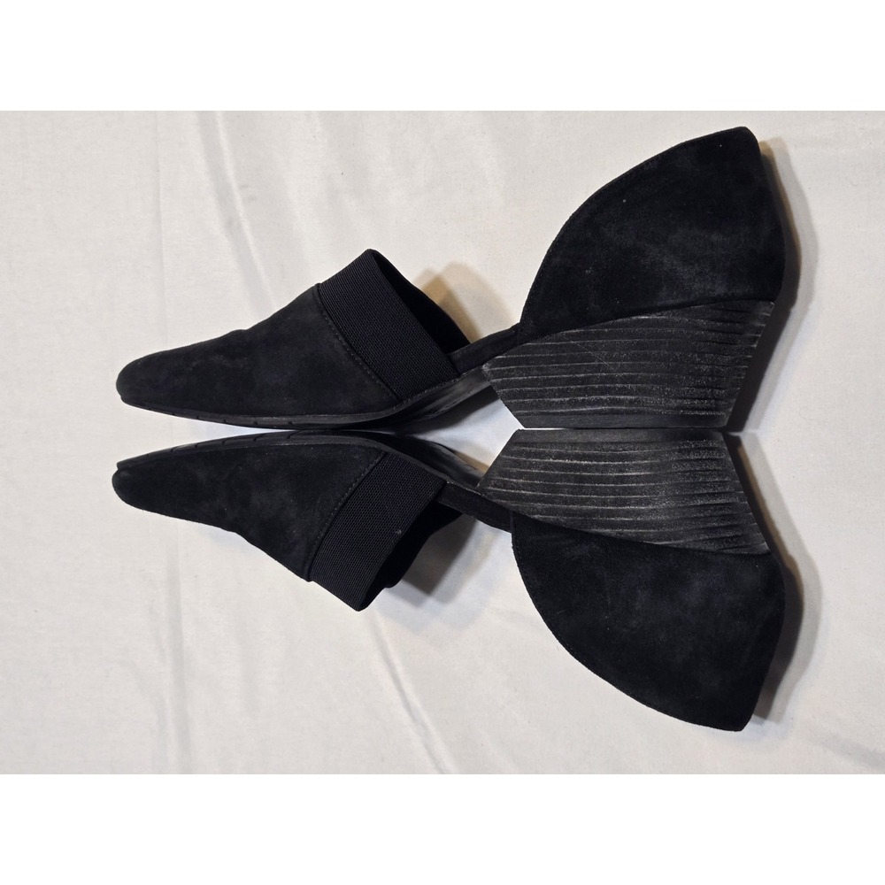 Eileen Fisher Hilly Suede d'Orsay Pump Wedge Heel Women's 11 Black Dress Shoe